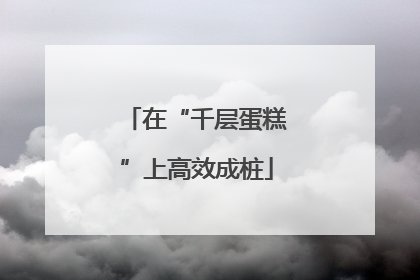在“千层蛋糕”上高效成桩