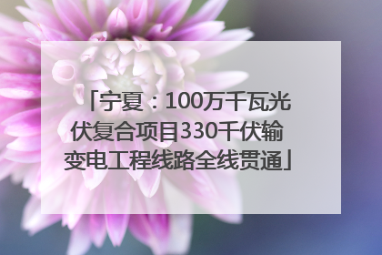 宁夏：100万千瓦光伏复合项目330千伏输变电工程线路全线贯通