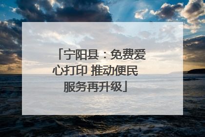 宁阳县：免费爱心打印 推动便民服务再升级