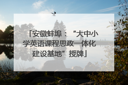 安徽蚌埠：“大中小学英语课程思政一体化建设基地”授牌