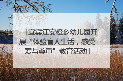 宜宾江安橙乡幼儿园开展“体验盲人生活，感受爱与尊重”教育活动