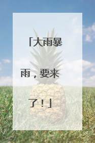 大雨暴雨，要来了！