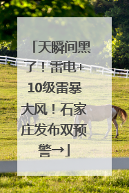 天瞬间黑了！雷电+10级雷暴大风！石家庄发布双预警→