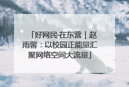 好网民·在东营｜赵雨馨：以校园正能量汇聚网络空间大流量