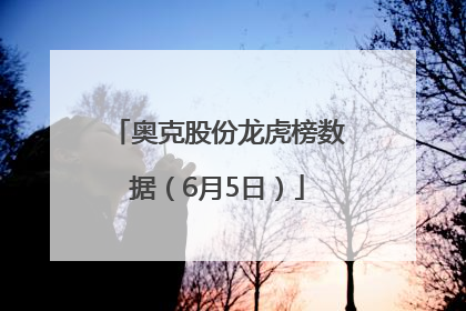 奥克股份龙虎榜数据（6月5日）