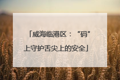 威海临港区：“码”上守护舌尖上的安全