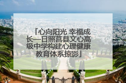 心向阳光 幸福成长—日照莒县文心高级中学构建心理健康教育体系掠影