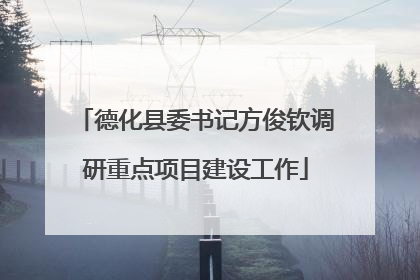 德化县委书记方俊钦调研重点项目建设工作