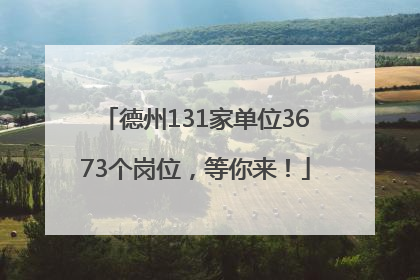 德州131家单位3673个岗位，等你来！