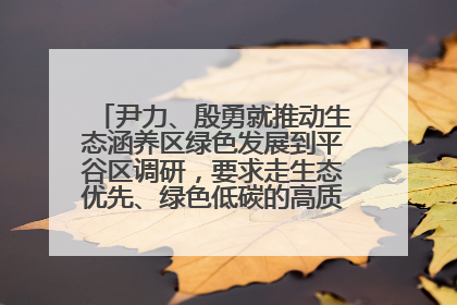 尹力、殷勇就推动生态涵养区绿色发展到平谷区调研，要求走生态优先、绿色低碳的高质量发展之路