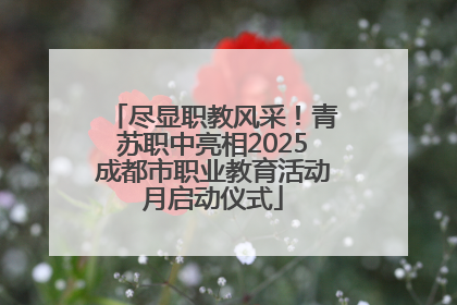 尽显职教风采！青苏职中亮相2025成都市职业教育活动月启动仪式