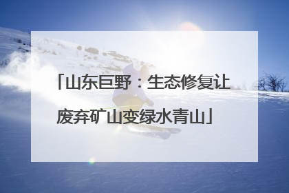 山东巨野：生态修复让废弃矿山变绿水青山