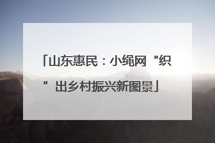 山东惠民：小绳网“织”出乡村振兴新图景