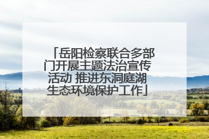 岳阳检察联合多部门开展主题法治宣传活动 推进东洞庭湖生态环境保护工作