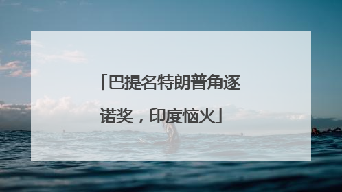 巴提名特朗普角逐诺奖，印度恼火