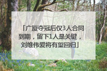 广厦夺冠后仅3人合同到期，留下1人是关键，刘维伟爱将有望回归