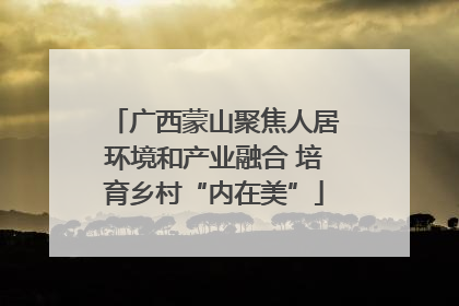 广西蒙山聚焦人居环境和产业融合 培育乡村“内在美”