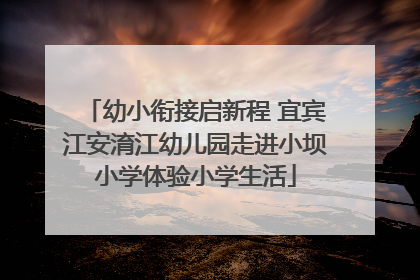 幼小衔接启新程 宜宾江安淯江幼儿园走进小坝小学体验小学生活