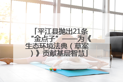 平江县抛出21条“金点子”——为《生态环境法典（草案）》贡献基层智慧