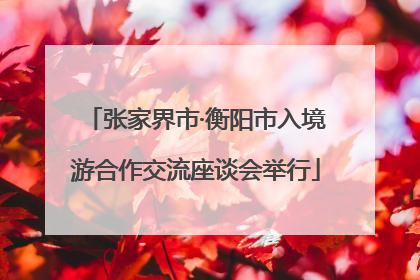 张家界市·衡阳市入境游合作交流座谈会举行