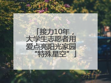 接力10年，大学生志愿者用爱点亮阳光家园“特殊星空”