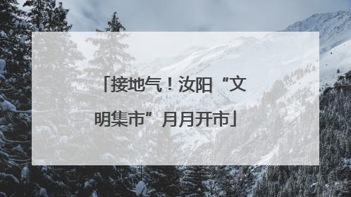 接地气！汝阳“文明集市”月月开市
