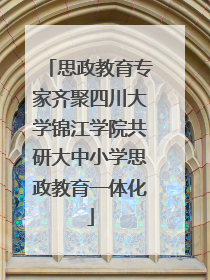 思政教育专家齐聚四川大学锦江学院共研大中小学思政教育一体化