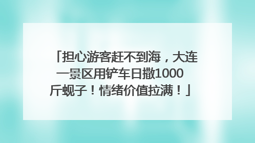 担心游客赶不到海，大连一景区用铲车日撒1000斤蚬子！情绪价值拉满！