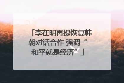 李在明再提恢复韩朝对话合作 强调“和平就是经济”