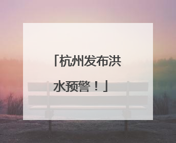 杭州发布洪水预警！