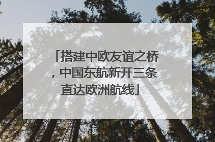搭建中欧友谊之桥，中国东航新开三条直达欧洲航线