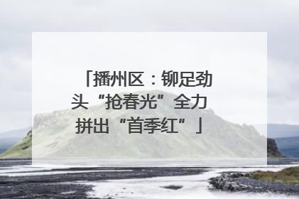 播州区：铆足劲头“抢春光”全力拼出“首季红”