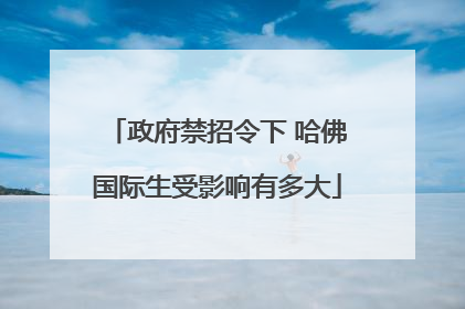 政府禁招令下 哈佛国际生受影响有多大
