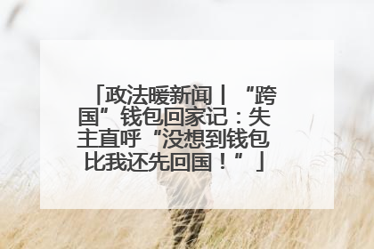 政法暖新闻丨“跨国”钱包回家记：失主直呼“没想到钱包比我还先回国！”