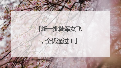 新一批陆军女飞，全优通过！