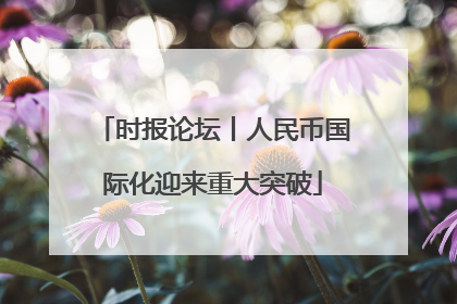 时报论坛丨人民币国际化迎来重大突破