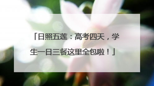 日照五莲：高考四天，学生一日三餐这里全包啦！