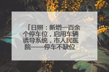 日照：新增一百余个停车位，启用车辆诱导系统，市人民医院——停车不缺位 “医”路更畅通