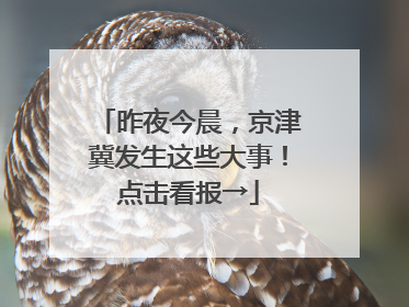 昨夜今晨，京津冀发生这些大事！点击看报→