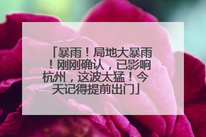暴雨！局地大暴雨！刚刚确认，已影响杭州，这波太猛！今天记得提前出门
