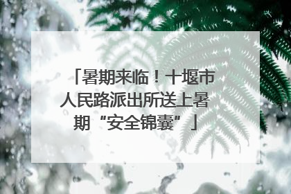 暑期来临！十堰市人民路派出所送上暑期“安全锦囊”