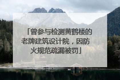 曾参与检测黄鹤楼的老牌建筑设计院，因防火规范疏漏被罚