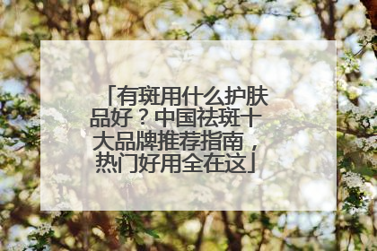 有斑用什么护肤品好？中国祛斑十大品牌推荐指南，热门好用全在这