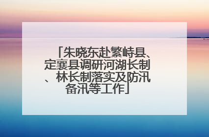朱晓东赴繁峙县、定襄县调研河湖长制、林长制落实及防汛备汛等工作