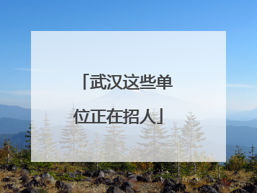武汉这些单位正在招人