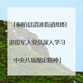 桐柏县清淮街道组织退役军人党员深入学习中央八项规定精神
