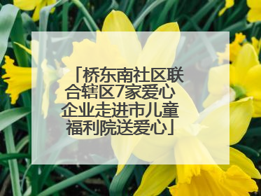 桥东南社区联合辖区7家爱心企业走进市儿童福利院送爱心