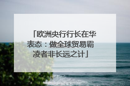 欧洲央行行长在华表态：做全球贸易霸凌者非长远之计