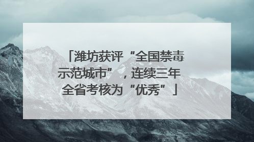 潍坊获评“全国禁毒示范城市”，连续三年全省考核为“优秀”
