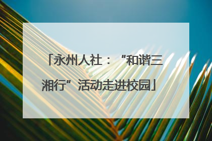 永州人社：“和谐三湘行”活动走进校园